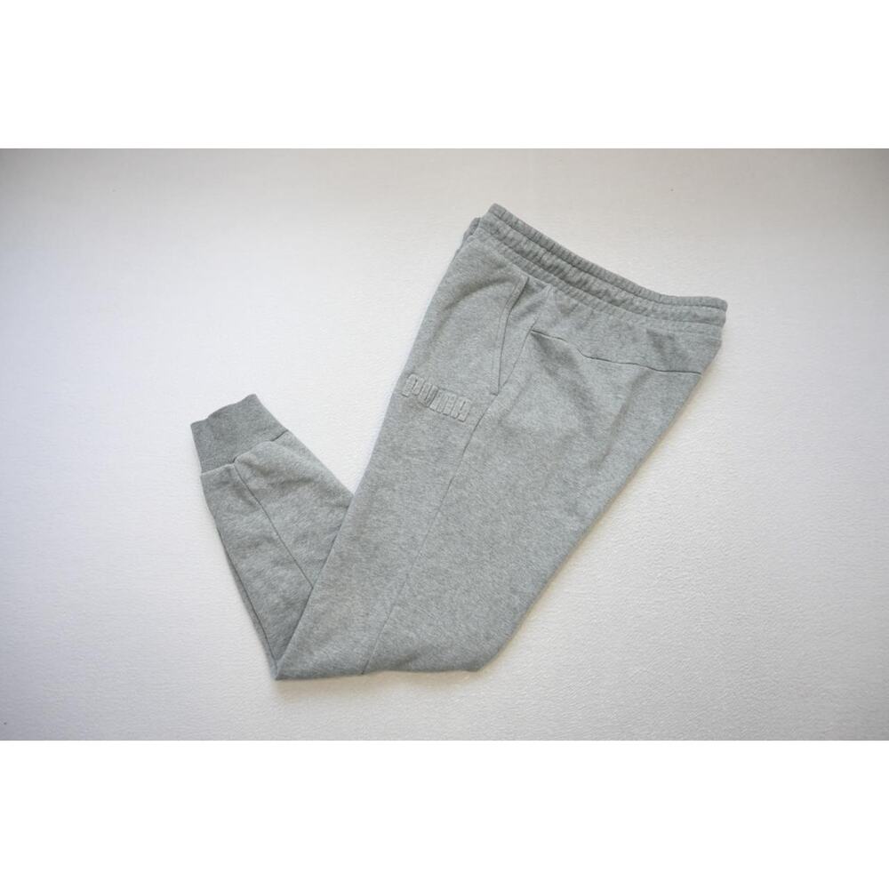 Puma Tapered Joggers Mens‎ Medium Gray Cotton Blend Sweat Pants Good